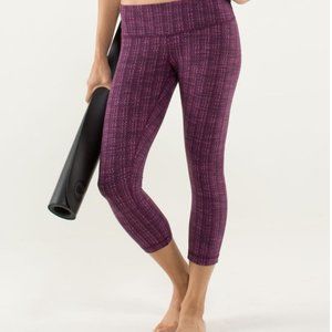Lululemon Wunder Under Purple Heathered Crop Leggings